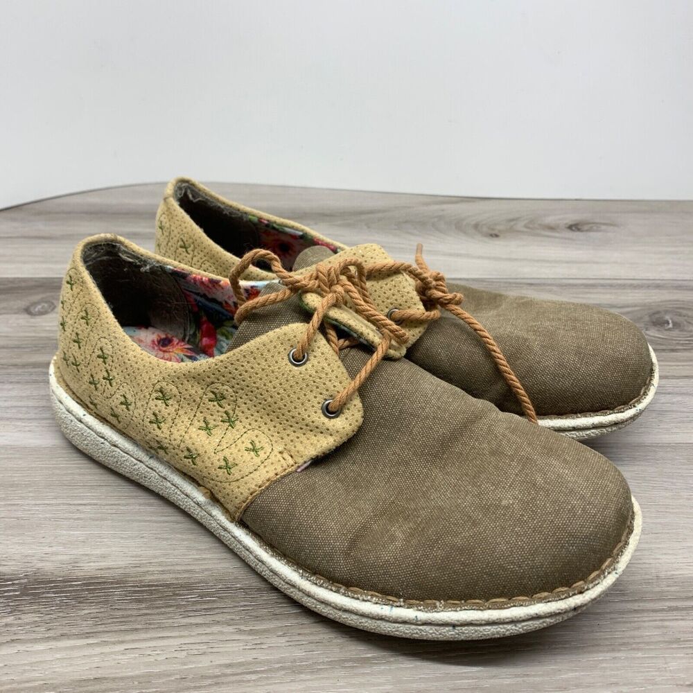 Justin Womens Cactus Stitch Casual Shoes Cac Tie Size 9 Brown Comfort Lightweigh